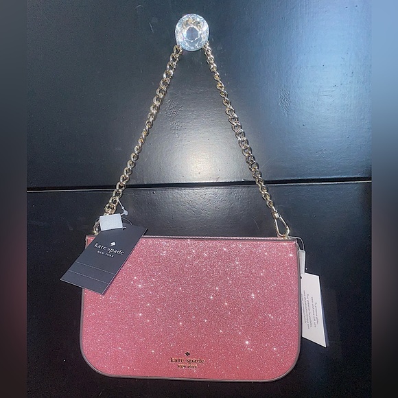 Juicy Couture Handbags - Kate spade pink glitter baguette NWT